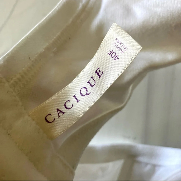 Cacique Plunge Bra White 40F‎ - Picture 3 of 4